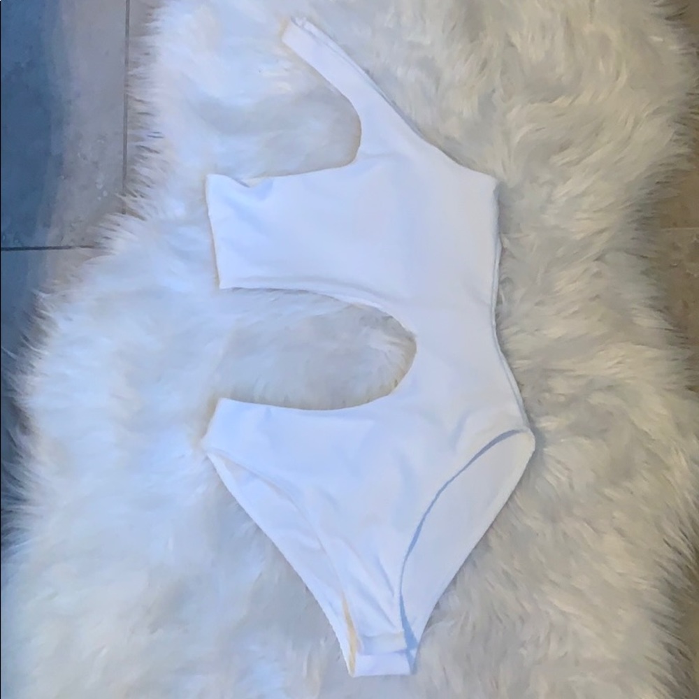 White Adika cut out body suit